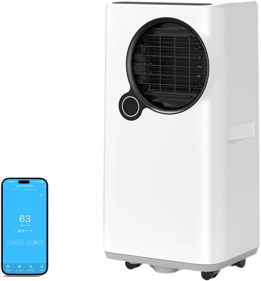 Portable Air Conditioners 16,000 BTU, 6-in-1 Smart AC with WiFi App Control, Ultra-Quiet Sleep Mode, Child Lock & 24H Timer, Ideal for Large Rooms up to 700 Sq. Ft, Bedroom Home Office