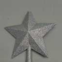 Aneco Silver Glitter Mini Christmas Tree Topper Shatter-Proof 10 Inch Large Christmas Tree Decoration Treetop for Holiday Ornament or Home Decor