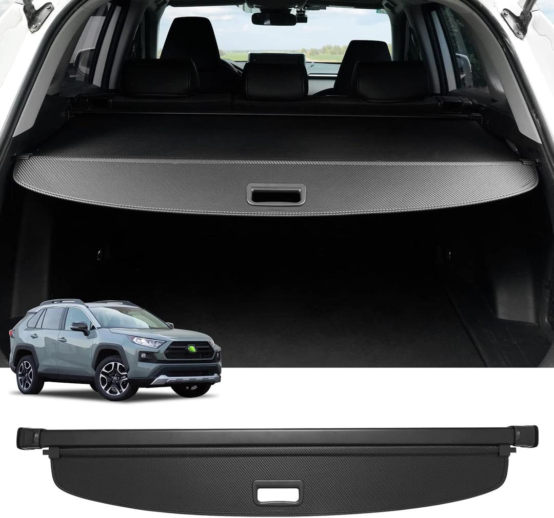Powerty Cargo Cover for 2019-2024 2025 Toyota RAV4 Accessories Trunk Cover Retractable Trunk Shielding Shade Cargo Luggage Cover No Gap