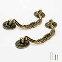 5pcs Antique Bronze Cabinet Pulls, 3-3/4 inch Hole Centers Vintage Drawer Handles, Retro Dresser Pulls Metal Cabinet Hardware for Drawer Dresser Cabinets Closet