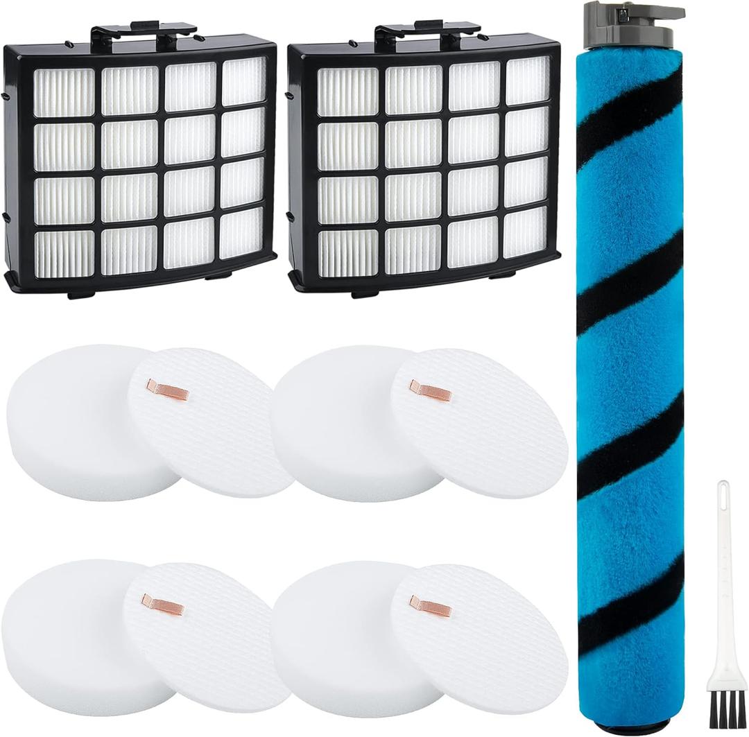 AZ2002 Filter Replacement for Shark Vertex Upright Vacuum AZ2002 AZ2000 AZ2000W Shark Vertex DuoClean PowerFin Acessories, 2 Post-Motor Filters, 4 Foam & Felt Filters, 1 Soft Brushroll (7)