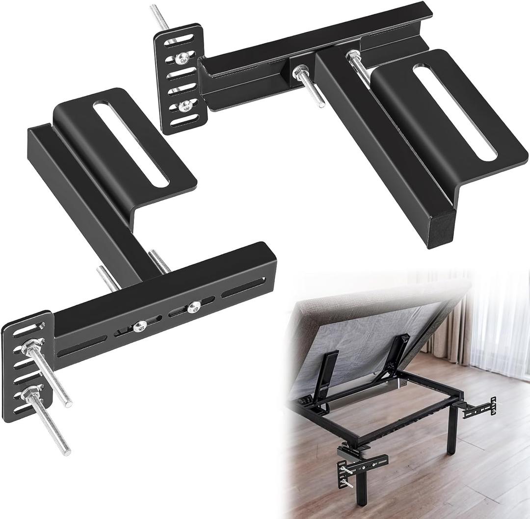 Headboard Bracket Kit for Adjustable Bed Base,Headboard Brackets for Metal Bed Frame,Footboard Extension Kit for Twin, Full ,Queen ,King Size Bed Black
