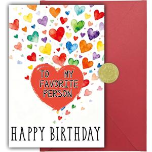 2 x birthday card for husband,Funny Birthday Cards for Men Women, Heartwarming Happy Birthday Card Gift for Favorite Person (02)