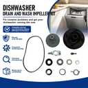 Dishwasher Drain and Wash Impeller Kit for Whirlpool, Kenmore, Kitchen Aid, Maytag Dishwashers 675806 Replacement
