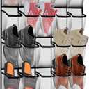 PAULONE 35 Pocket Over the Door Shoe Organizer,Reusable Breathable Large Mesh Bag Men's & Women's Sneaker Organizer,Shoe Organizer for Kids,Hanging Shoe Storage Hanging Bag (White, 35-Slot)