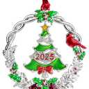 Christmas Tree Ornament Metal Silver Hanging Rotatable Design Charm Holiday Decorative Pendant Gift Keepsake (2025)