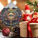 Christmas Ornaments, 3" Stained Glass Christmas Decor, Ornaments for Christmas Tree, Christmas Tree Decorations, Gifts for Women Men, Perfect for Holiday Party, Window, Tree, Home Decor - Wisdom Eye