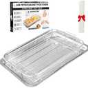Extra Large Air Fryer Basket for Oven, OvenCrisp 18.7" X 12.8" Oven Air Fryer Basket and Tray Set With 30PCS Parchment Papers, Stainless Steel Air Fryer Pan and Crisper Tray for Frying Baking