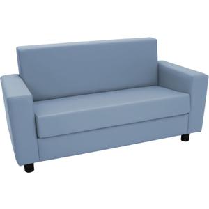 Factory Direct Partners SoftScape Inspired Playtime Classic Reading Sofa, Children's Commercial-Grade Upholstered Furniture for Home, Daycare, Preschool Modern Design - Powder Blue, 14473-PB