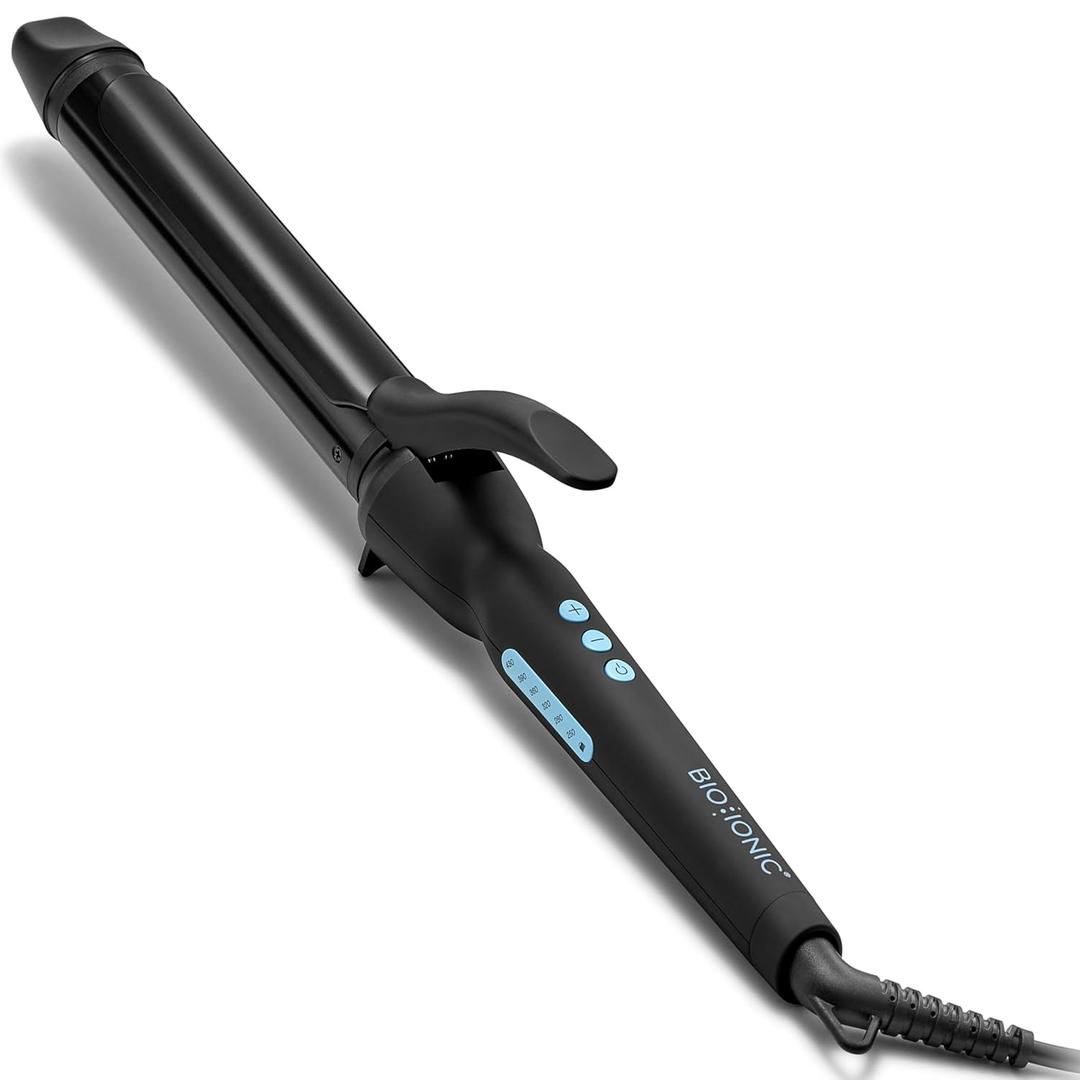 Bio Ionic Long Barrel Styler,Curling Iron with Moisture Heat Technology & NanoIonic MX, Verstatile Curling Wand (1.25 Inch (Loose Curls), Black)