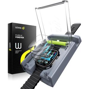 WSKEN 4 Pack Screen Protector for Apple Watch Ultra 2 / Ultra 49mm - [Zero Bubble] N0.1 Top Durable 9H+ HD Tempered Glass with Auto-alignment Box for iwatch 49mm,Easy Installation