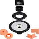 4 Inch Shower Drain Flange Kit Compatible with Schluter Kerdi Systems Shower Drain with Flange, Shower Floor Drain Kit, 304 Stainless Steel Grate & 2" ABS Flanges, Matte Black