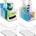 STORi Bliss 10" x 6" Open Clear Pantry Organizer Bin, Set of 4, Plastic Containers with Handle for Kitchen, Fridge, Cabinet, Closet, Bathroom, Undersink Storage Made in USA