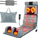 KOCASO Full Body Massage Mat with Heating, Vibration & Kneading - Back Neck Massager with Heat, Foot Massager, Lumbar Pillow & Head Pillow - Massage Chair Pad for Relaxation & Stress Relief (76.38 x 20.47 x 5.9 Inch)