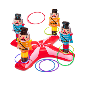 Christmas Games - Inflatable Nutcrackers Ring Toss Game for Kids Adults Families, Gifts Toys Indoor Outdoor Xmas Holiday Party Supplies Decorations