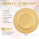 50 Pcs Gold Charger Plates Bulk, 13" Round Beaded Plate Chargers for Dinner Plates, Decorative Dinner Chargers Plastic Table Chargers for Wedding Holiday Party Baby Shower Event Decoration (Gold)