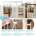 Regalo Safety 29-43" Top of Stairs Baby Gate, Extra Wide Baby Gate, Extra Wide Hardware Mounted Stair Gate with Banister & Wall Mount Kit, Walk-Through Safety Gate with Door for Toddlers & Pets