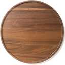 Round Wood Tray, Acacia Wooden Decorative Serving Tray for Coffee Table and Home Decor, Wooden Appetizer Charcuterie Board for Kitchen Countertop (11.8 inch)