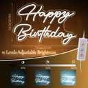 Tujoe 30" x 21" Happy Birthday Neon Sign Large Happy Birthday LED Neon Light Signs with Dimmable Switch 12V Power Adapter for Party Wall Decoration Bar Rave Home Decor Backdrop(Cold White,30" x 21")