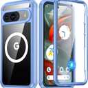 for Google Pixel 9/9 Pro Case, [Built-in Screen & Lens Protector] Shockproof Dustproof for Full Body Heavy Duty Rugged Protective Pixel 9/9 Pro Phone Case,Blue