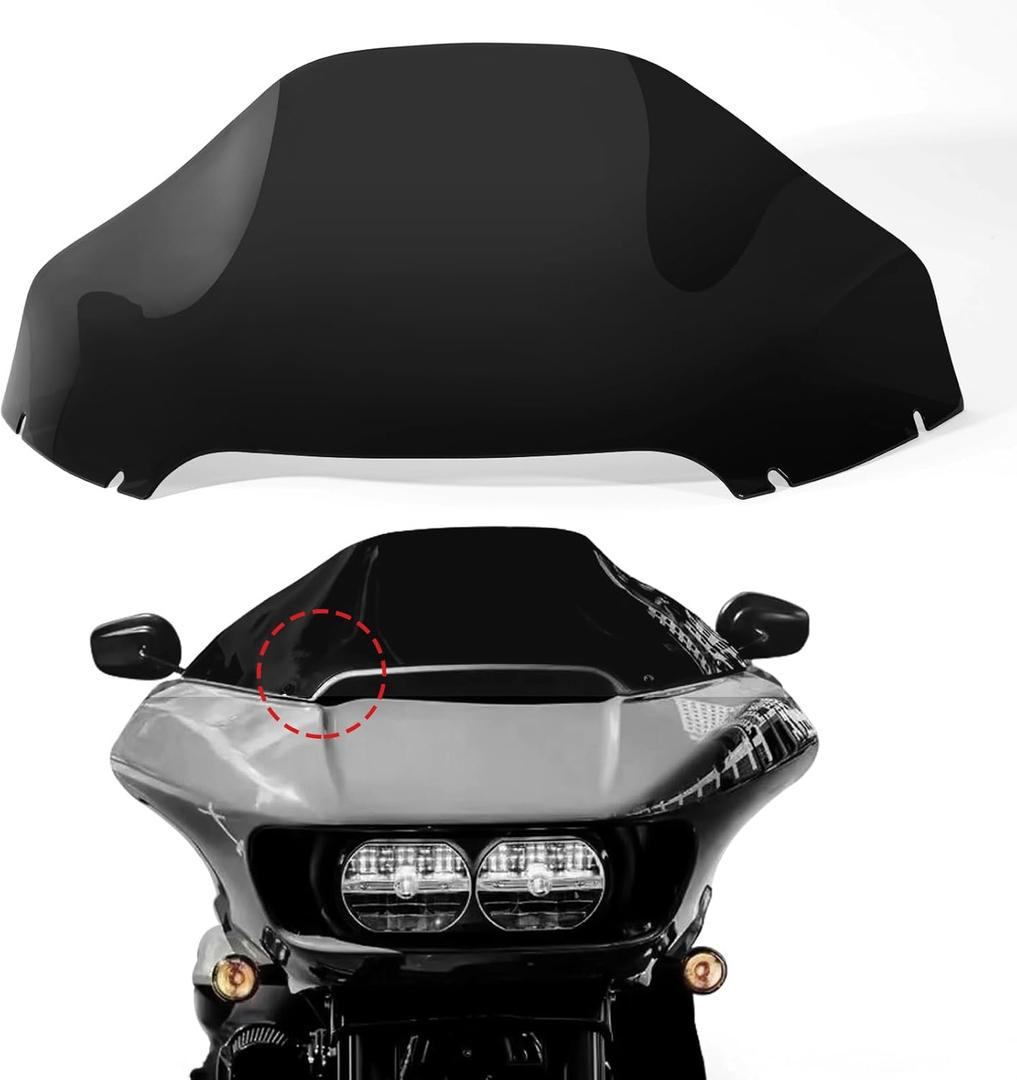 13inch Windshield, Motorcycle Windscreen Fit for Harley Road Glide FLTR FLTRX 2014-2022 Dual Light Glide (Black)
