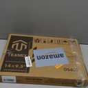 TEAMIX 14.2 inch Monitor Stand Riser, Wood Monitor Riser with Storage for Desk Small Monitor Stand TV/Screen/PC/Laptop Riser Computer Stand Desktop Shelf (Black-14.2 inch)