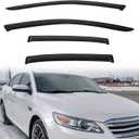 4pcs Out-Channel Smoke Tint Rain Guard compatible with compatible with 2010-2019 Taurus Tape-On Vent Deflector Window Visors Car Accessories