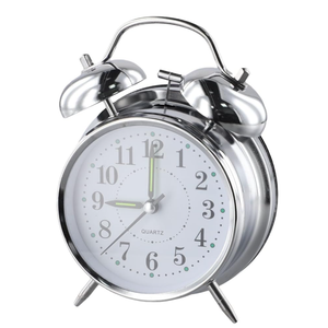 for TRADITIONAL Double Bell Alarm Clock, Luminous Hands And Hour Dots, Metal Case With Chrome Finish Alarm Clock 