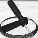 Premium Fitness Jump Rope - Adjustable Speed Rope for Cardio, Cross Training and Weight Loss Durable Tangle-Free Cable with Comfortable Handles, High-Speed Jump Rope for Fitness - Adjustable, Tangle-Free Skipping Rope for Fitness, Boxing, Cardio, and Home Workouts. Fat Burning (Black)