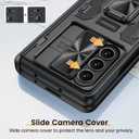 VEGO for Galaxy Z Fold 5 Case, with Privacy Screen Protector, Built-in Slide Camera Cover & 360° Magnetic Kickstand Drop Protection Case for Samsung Galaxy Z Fold 5 5G 2023-Black