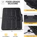 Silicone Dish Drying Mat for Kitchen Counter,Non-Slip Dish Drying Pad with Drain Lip,Heat Resistant Sink drying Mat for Dishes,Large Rubber dish drain mat dish rack mat (Black,15.8"x13")