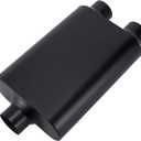 Muffler 2 Chamber 2.5" Universal Mufflers Performance Race Exhaust Muffler 2.5 IN Pipe,Aggressive Sound,Black(2.5" center in/2.5" dual out/overall 18")