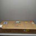 Lufeiya White Makeup Vanity Desk with Mirror and Lights, 40 inch Make Up Vanity Desks with Fabric Drawers & Charging Station, Dressing Table and Chair Set for Bedroom Girls, White Gold