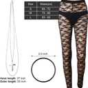 80s Costume Set, Earring Necklace, Gloves, Lace Legging, Bracelet for Party (X-Large)