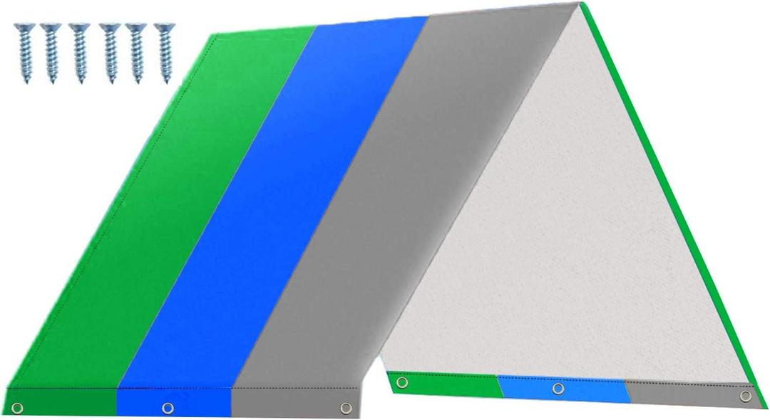 Alpurple Swing Set Replacement Tarp- 52" x 90" Kids Playground Roof Canopy, Replacement Sunshade Waterproof Trap Cover for Children Outdoor Sun proof (Green Blue Gray)