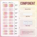 2 x Semi Cured Gel Nail Strips|Works with Any UV/LED Lamps|20 Pcs Gel Nail Stickers|Long-Lasting Two Weeks and Easy to Apply & Remove|Pink Glitter