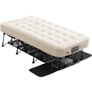 VEVOR Air Mattress with Frame, Inflatable 1 Person Camping Cot with Built-in Pump, Portable Folding Air Beds Supports 300 lbs, Blow Up Bed for Guests Camping Travel Indoor & Outdoor Use