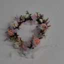 Baby Girls Flower Crown Flower Girl Headpiece Boho Little Wreaths for Weddings, Family Photography (Champagne White)