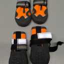 Dog Shoes for Large Dogs, 360Anti Slip Medium Dog Boots & Paw Protectors Winter Snowy, Waterproof 4Pcs Dog Booties with Reflective Strips (Size 1: 1.57''x2.09''(W*L), Orange)