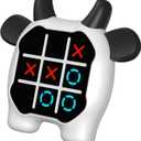 Tic Tac Toe Game, Animal-Themed 3-in-1 Handheld Puzzle Game Console, Board Games for Kids and Adults, Portable Travel Games for Car Ride, Birthday Gifts for Ages 3+,Cow