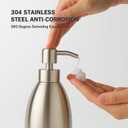 304 Stainless Steel Soap Dispenser 16oz Rust-Proof Liquid Soap Pump Bottle for Kitchen or Bathroom Countertop Hand Dish Lotion Leak-proof (Brushed Nickel)
