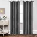 Joydeco Blackout Curtains 84 Inch Length 2 Panels Set, Thermal Insulated Long Curtains& Drapes 2 Burg, Room Darkening Grommet Drapes for Living Room Bedroom Window (W52 x L84 Inch, Light Grey)