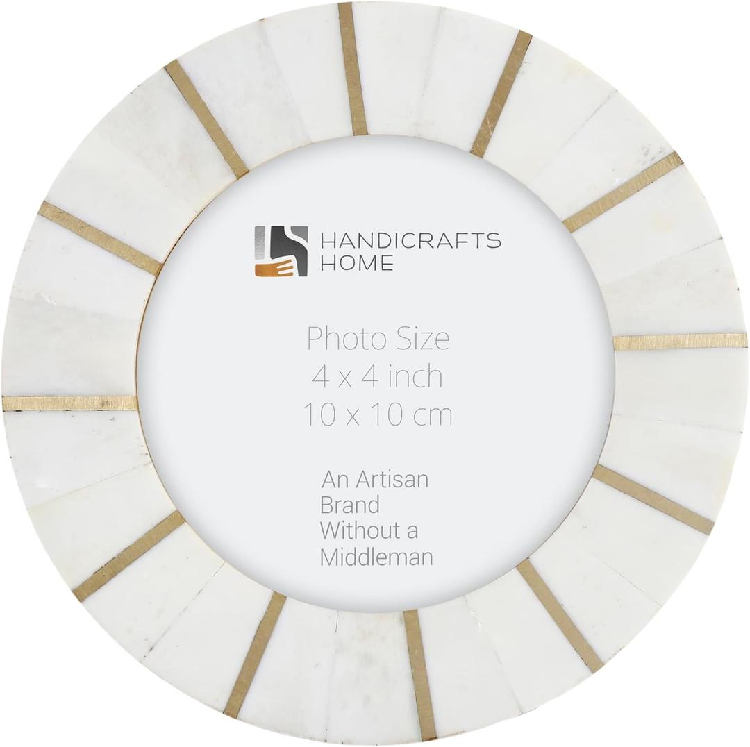 Handicrafts Home Handmade 4x4 Picture Frame, Farmhouse Photo Frames Ideal for Living Room, Office, Victorian Home Decor, Perfect for Gallery Wall, Tabletop Display and collage - Scalloped Palace Soul