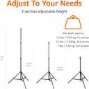 Amazon Basics Portable Aluminum Photography Light Stand Tripod with Case, Adjustable 2.8-6.7 Feet, Pack of 2, Black