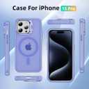 2 x for iPhone 15 Pro Case Compatible with Magsafe, Translucent Matte Camera Kickstand iPhone 15 Pro Case Shockproof Heavy Duty Protective Cover Case for iPhone 15 Pro