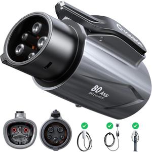 Tesla to J1772 Adapter [for J1772 EVs Only] [Max 80Amp 250V Fast Charging] Nacs to J1772 Adapter, Tesla Charger Adapter Compatible with Level 1 2 Tesla Destination/Wall/Mobile Chargers
