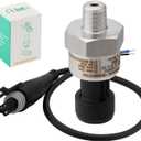 100 PSI Pressure Transducer Sender Sensor with 1/8" -27 NPT 316 Stainless Steel Thread and Harness Connector for Oil Fuel Air Water Pressure