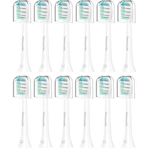 Densuuclin Toothbrush Replacement Heads for Philips Sonicare and More Click-on Handles 12 Pack White