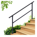 Hand Rails for Outdoor Steps,4-5 Step Railing for Stairs,Adjustable Porch Railing,Hand Rails for Seniors,Outdoor Deck Handrails for Exterior Steps,White (Black-1 Pack)