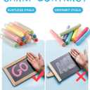 NewFamily Dustless Chalk for Kids, Colored Sidewalk Chalk With Holder,Non-Toxic Washable Toddlers Chalks Drawing Writing for Outdoor Art Play,Blackboard(12 Pcs)
